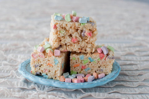 Easter Rice Krispie Bar with Lucky Charm Marshmallows