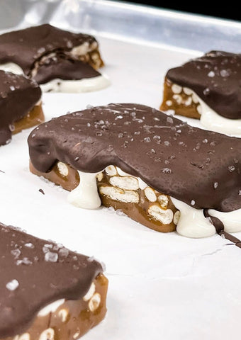 Dark Chocolate & Marshmallow Caramel Pretzel Bar